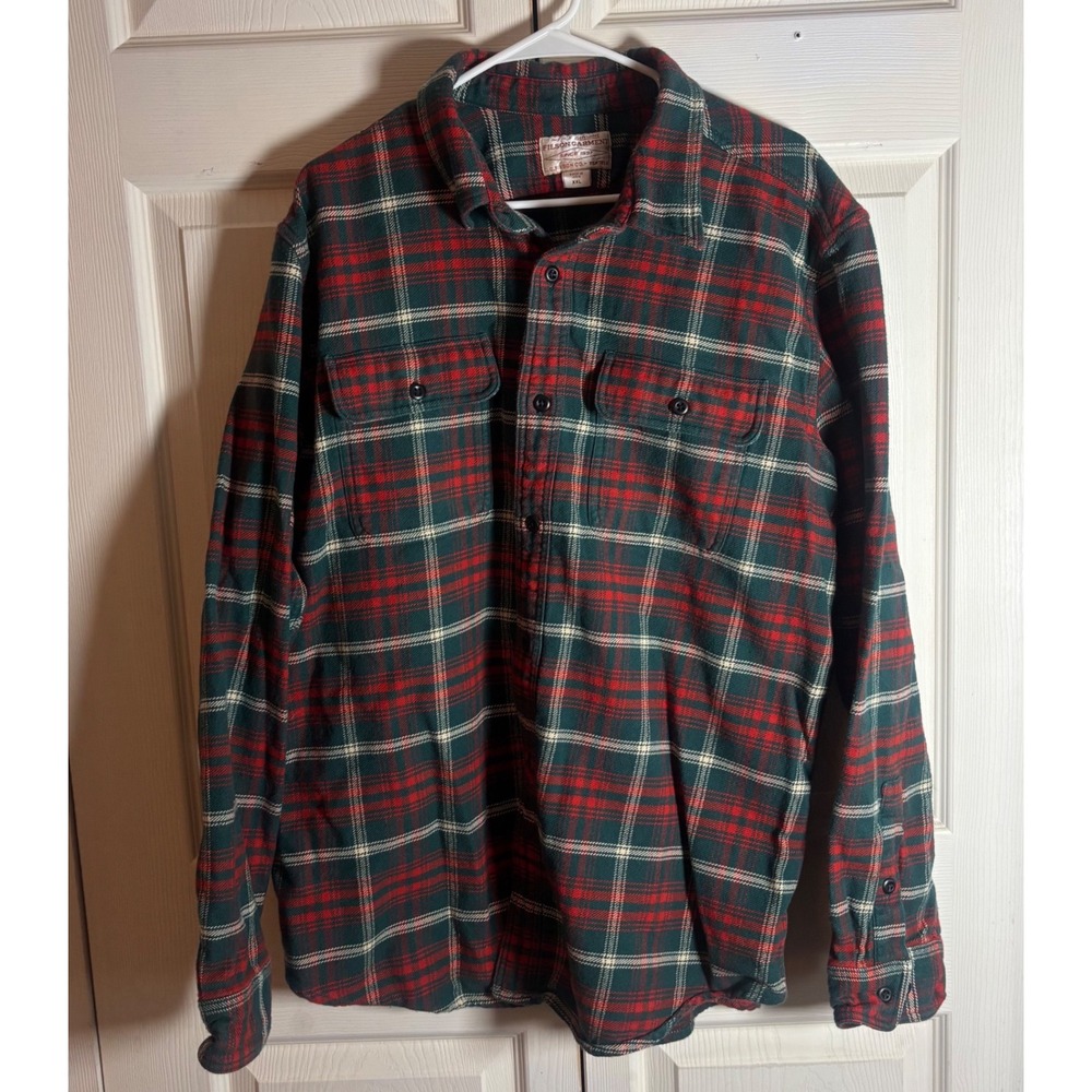Filson Field Flannel Shirt Mens XXL Red Green Plaid Button Down Heavy Cotton